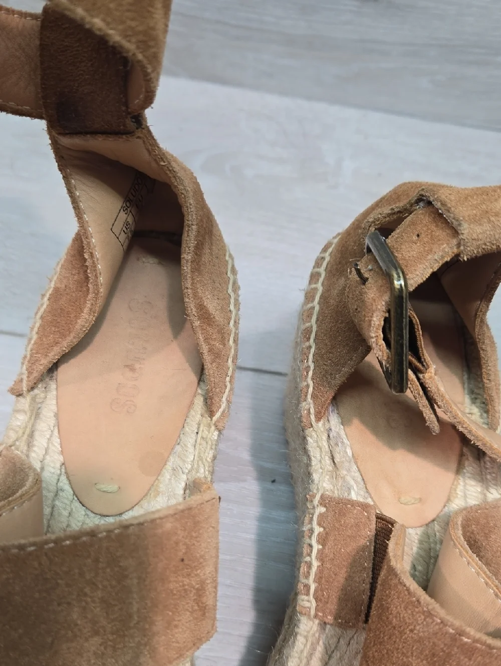Soludos By Anthropologie Womens Suede Espadrille Platform Sandals Shoes Sz 7.5